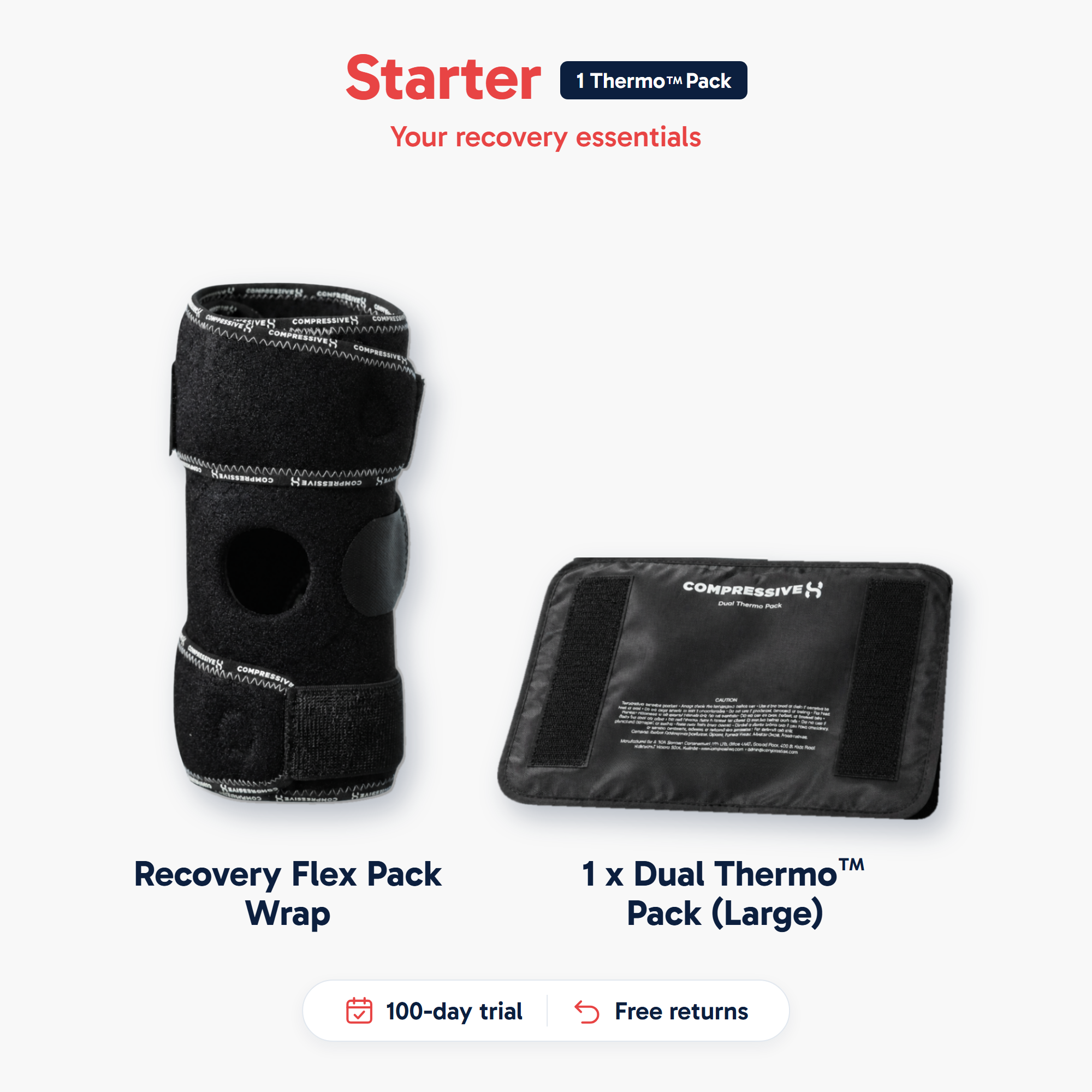 Starter bundle: Recovery Flex Pack wrap and 1 Dual Thermo Pack (Large)